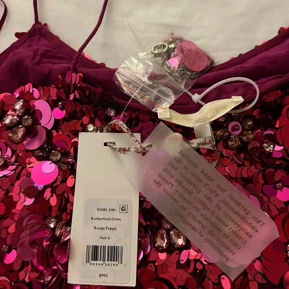 LoveShackFancy Rutherford Dress in Rouge Poppy NWT - Picture 5 of 9